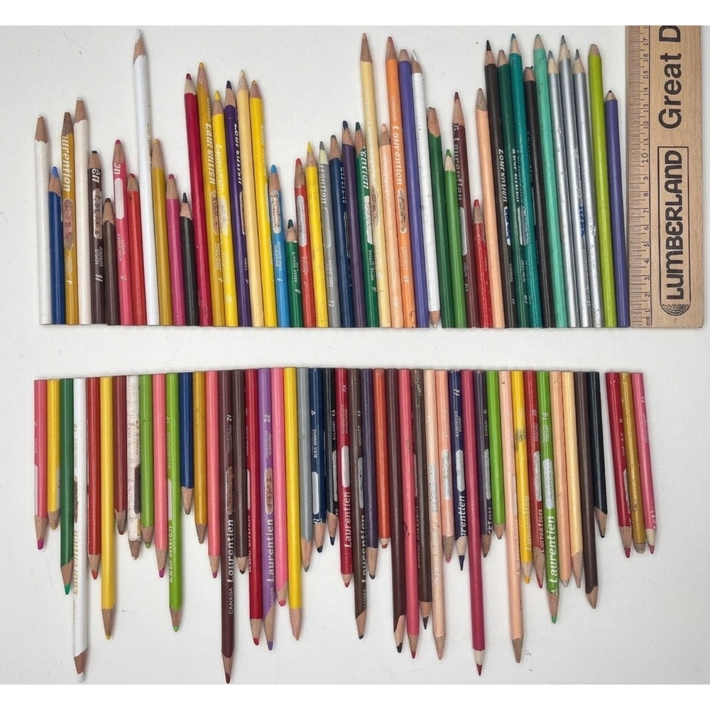 Vintage Laurentian Colored Pencils Lot Mixed Colors Art School Supplies Canada